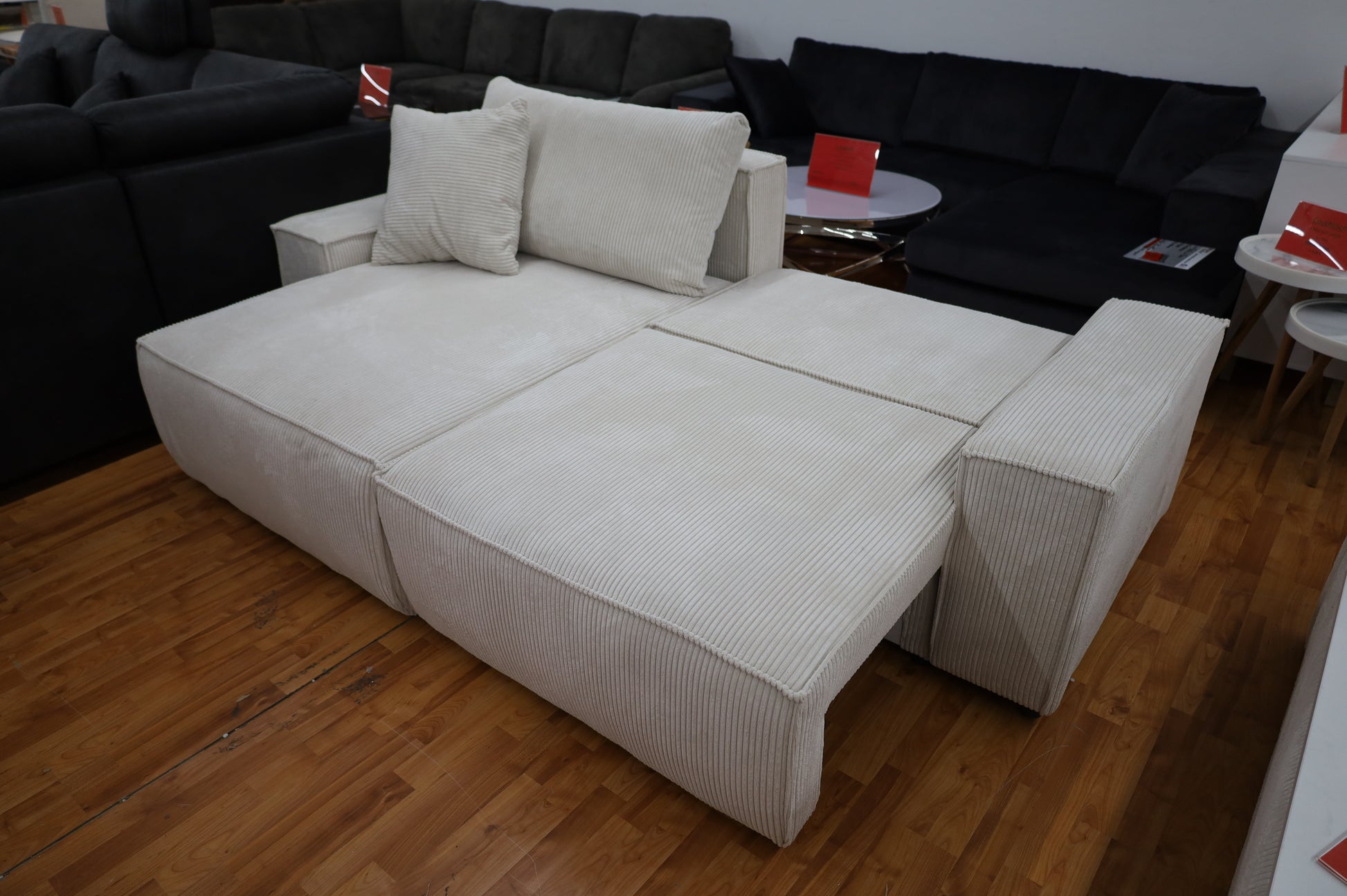 Sofa Couch Wohnlandschaft +Sitztiefe verstellbar +Kopfstütze vers. –  möbel-outlet-24